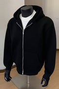 TNC - Mens Solid - Color Cardigan Hoodie With Double - Zipper Closure - TheNationcommunity