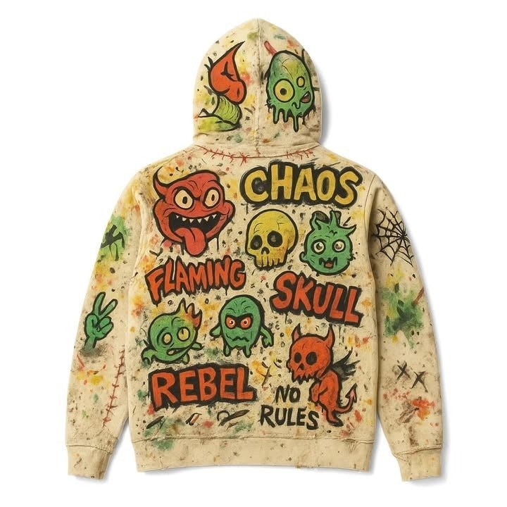 TNC - Painted Hoodie Printed Graffiti Sweatshirt - TheNationcommunity